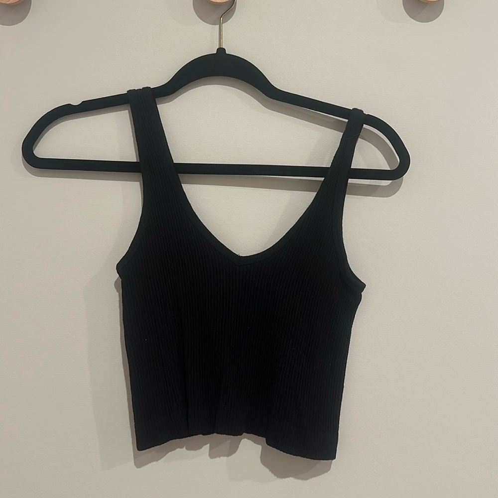 Urban outfitters ribbed black crop top size large